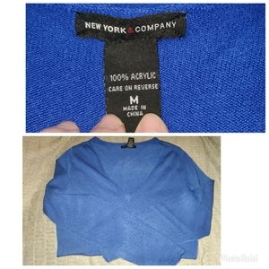 Royal blue NY and company long sleeve sweater